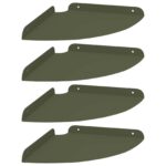 vidaXL Závesná polica s poličkou 4 pcs Olivová zelená 24 x 24 x 2 cm – Obrázok 2