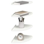 vidaXL Závesná polica s poličkou 4 pcs Biely 24 x 24 x 2 cm – Obrázok 3