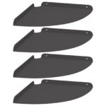 vidaXL Závesná polica s poličkou 4 pcs Čierny 30 x 30 x 2 cm – Obrázok 2