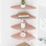 vidaXL Závesná polica s poličkou 4 pcs Ružová 30 x 30 x 2 cm