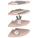vidaXL Závesná polica s poličkou 4 pcs Ružová 30 x 30 x 2 cm – Obrázok 3