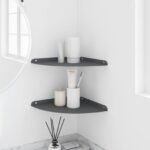 vidaXL Závesná polica s poličkou 2 pcs Antracit 30 x 30 x 2 cm – Obrázok 4