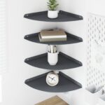 vidaXL Závesná polica s poličkou 4 pcs Antracit 30 x 30 x 2 cm
