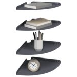vidaXL Závesná polica s poličkou 4 pcs Antracit 30 x 30 x 2 cm – Obrázok 3