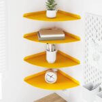 vidaXL Závesná polica s poličkou 4 pcs Horčicová žltá 30 x 30 x 2 cm