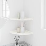 vidaXL Závesná polica s poličkou 2 pcs Biely 30 x 30 x 2 cm – Obrázok 4