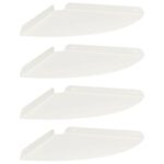 vidaXL Závesná polica s poličkou 4 pcs Biely 30 x 30 x 2 cm – Obrázok 2
