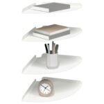 vidaXL Závesná polica s poličkou 4 pcs Biely 30 x 30 x 2 cm – Obrázok 3