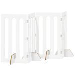 vidaXL Sklápacia bezpečnostná zábrana pre domáce zvieratá 4 pcs Biely – Obrázok 2