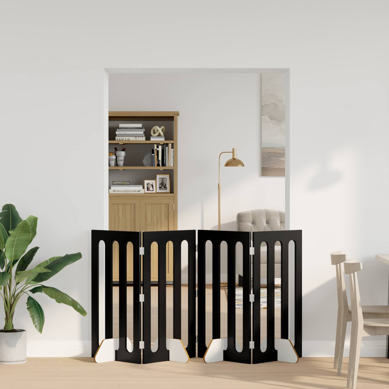 8005974_1-1.jpg vidaXL Sklápacia bezpečnostná zábrana pre domáce zvieratá 4 pcs – Obrázok 1