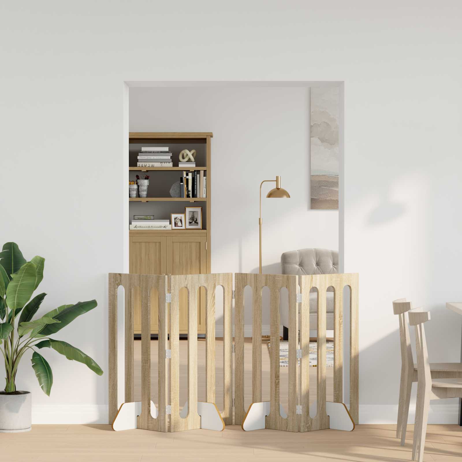 8005976_1-1.jpg vidaXL Sklápacia bezpečnostná zábrana pre domáce zvieratá 4 pcs – Obrázok 1