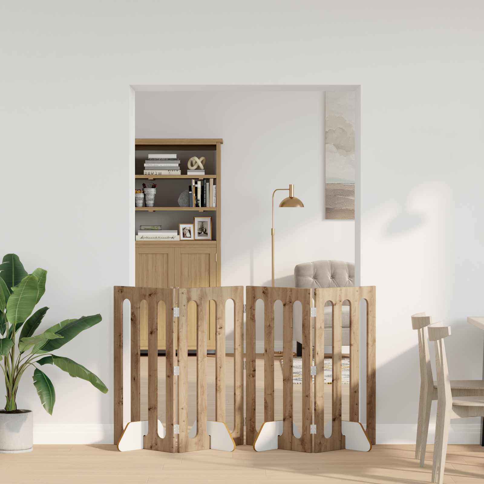 8005988_1.jpg vidaXL Sklápacia bezpečnostná zábrana pre domáce zvieratá 4 pcs – Obrázok 1