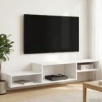 vidaXL Nástenný TV kabinet Nástenná montáž Biela 150 x 28 x 26 cm