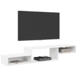 vidaXL Nástenný TV kabinet Nástenná montáž Biela 150 x 28 x 26 cm – Obrázok 3