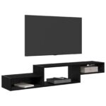 vidaXL Nástenný TV kabinet Nástenná montáž Čierny dub 150 x 28 x 26 cm – Obrázok 3