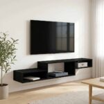 vidaXL Nástenný TV kabinet Nástenná montáž Čierny dub 150 x 28 x 26 cm – Obrázok 4