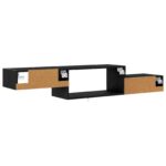 vidaXL Nástenný TV kabinet Nástenná montáž Čierny dub 150 x 28 x 26 cm – Obrázok 7