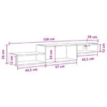 vidaXL Nástenný TV kabinet Nástenná montáž Dub sonoma 150 x 28 x 26 cm – Obrázok 10