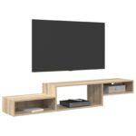 vidaXL Nástenný TV kabinet Nástenná montáž Dub sonoma 150 x 28 x 26 cm – Obrázok 3