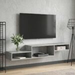 vidaXL Nástenný TV kabinet Nástenná montáž Betónovo sivá – Obrázok 4