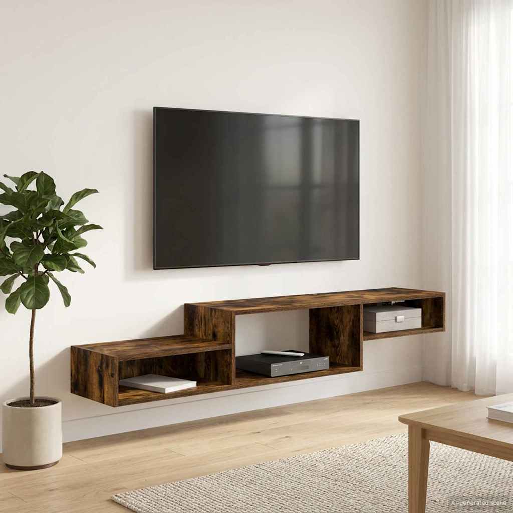 8005993_1.jpg vidaXL Nástenný TV kabinet Nástenná montáž Dymový dub 150 x 28 x 26 cm – Obrázok 1