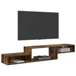 vidaXL Nástenný TV kabinet Nástenná montáž Dymový dub 150 x 28 x 26 cm – Obrázok 3