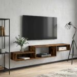 vidaXL Nástenný TV kabinet Nástenná montáž Dymový dub 150 x 28 x 26 cm – Obrázok 4