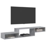 vidaXL Nástenný TV kabinet Nástenná montáž Sivý Sonoma – Obrázok 3