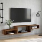 vidaXL Nástenný TV kabinet Nástenná montáž Staré drevo – Obrázok 4
