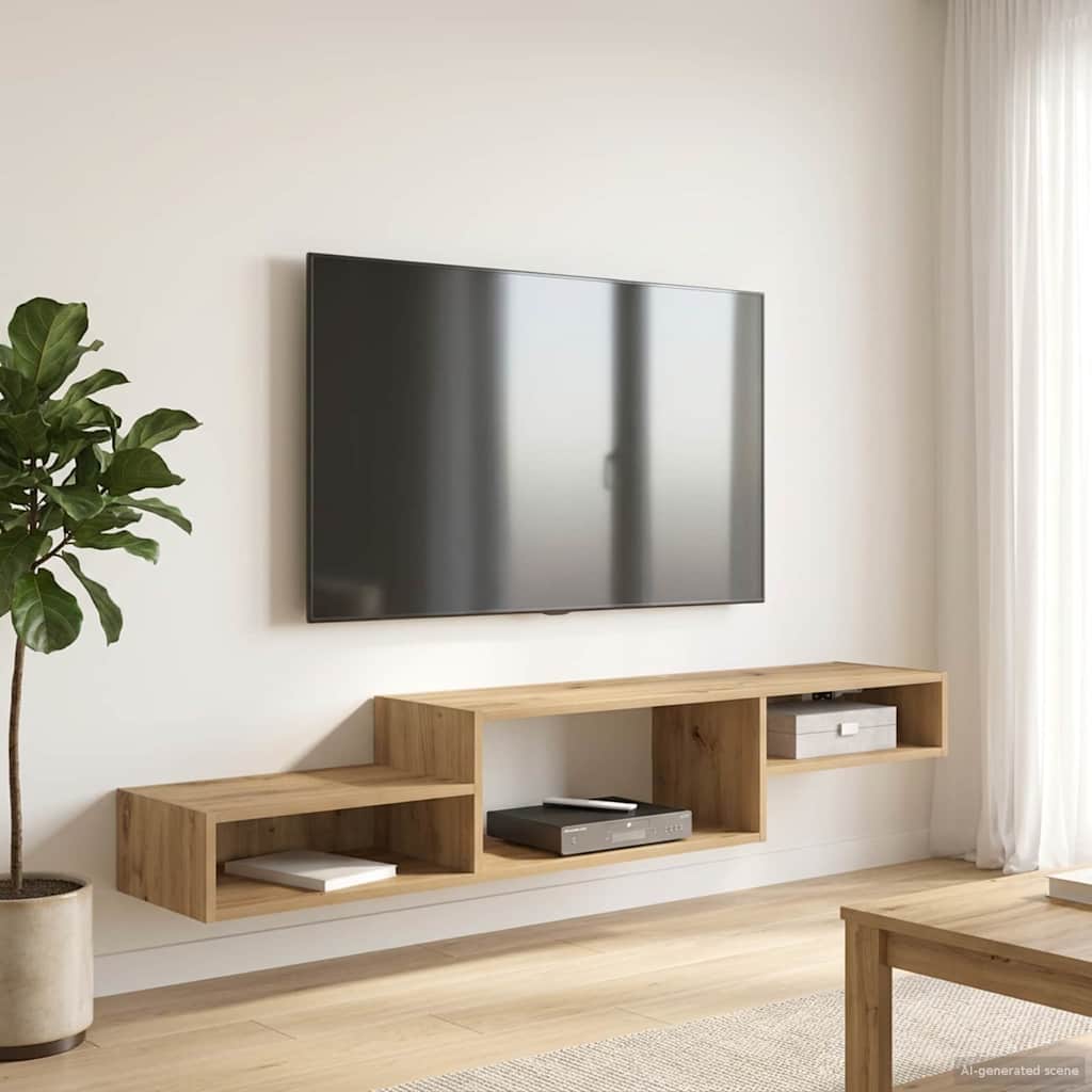 8005996_1.jpg vidaXL Nástenný TV kabinet Nástenná montáž Dub artisan – Obrázok 1