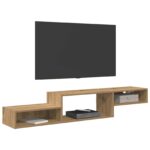 vidaXL Nástenný TV kabinet Nástenná montáž Dub artisan – Obrázok 3