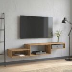vidaXL Nástenný TV kabinet Nástenná montáž Dub artisan – Obrázok 4