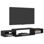 vidaXL Nástenný TV kabinet Nástenná montáž Čierny dub 140 x 28 x 21 cm – Obrázok 3