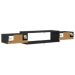 vidaXL Nástenný TV kabinet Nástenná montáž Čierny dub 140 x 28 x 21 cm – Obrázok 7