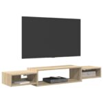 vidaXL Nástenný TV kabinet Nástenná montáž Dub sonoma 140 x 28 x 21 cm – Obrázok 3