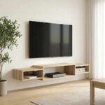vidaXL Nástenný TV kabinet Nástenná montáž Dub sonoma 140 x 28 x 21 cm – Obrázok 4