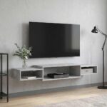 vidaXL Nástenný TV kabinet Nástenná montáž Betónovo sivá – Obrázok 4