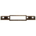 vidaXL Nástenný TV kabinet Nástenná montáž Dymový dub 140 x 28 x 21 cm – Obrázok 5
