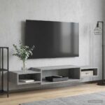 vidaXL Nástenný TV kabinet Nástenná montáž Sivý Sonoma – Obrázok 4