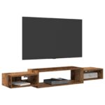 vidaXL Nástenný TV kabinet Nástenná montáž Staré drevo – Obrázok 3
