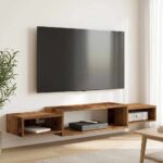 vidaXL Nástenný TV kabinet Nástenná montáž Staré drevo – Obrázok 4