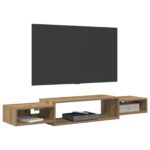 vidaXL Nástenný TV kabinet Nástenná montáž Dub artisan – Obrázok 3