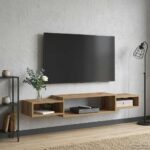vidaXL Nástenný TV kabinet Nástenná montáž Dub artisan – Obrázok 4