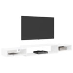 vidaXL Nástenný TV kabinet Nástenná montáž Biela 180 x 28 x 21 cm – Obrázok 3