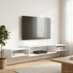 vidaXL Nástenný TV kabinet Nástenná montáž Biela 180 x 28 x 21 cm – Obrázok 4