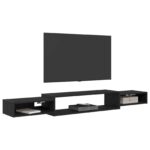 vidaXL Nástenný TV kabinet Nástenná montáž Čierny dub 180 x 28 x 21 cm – Obrázok 3