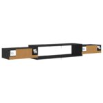 vidaXL Nástenný TV kabinet Nástenná montáž Čierny dub 180 x 28 x 21 cm – Obrázok 7