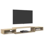 vidaXL Nástenný TV kabinet Nástenná montáž Dub sonoma 180 x 28 x 21 cm – Obrázok 3