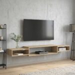 vidaXL Nástenný TV kabinet Nástenná montáž Dub sonoma 180 x 28 x 21 cm – Obrázok 4