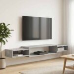 vidaXL Nástenný TV kabinet Nástenná montáž Betónovo sivá
